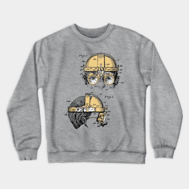 Welders Goggles - Patent Design Crewneck Sweatshirt by The Blue Box